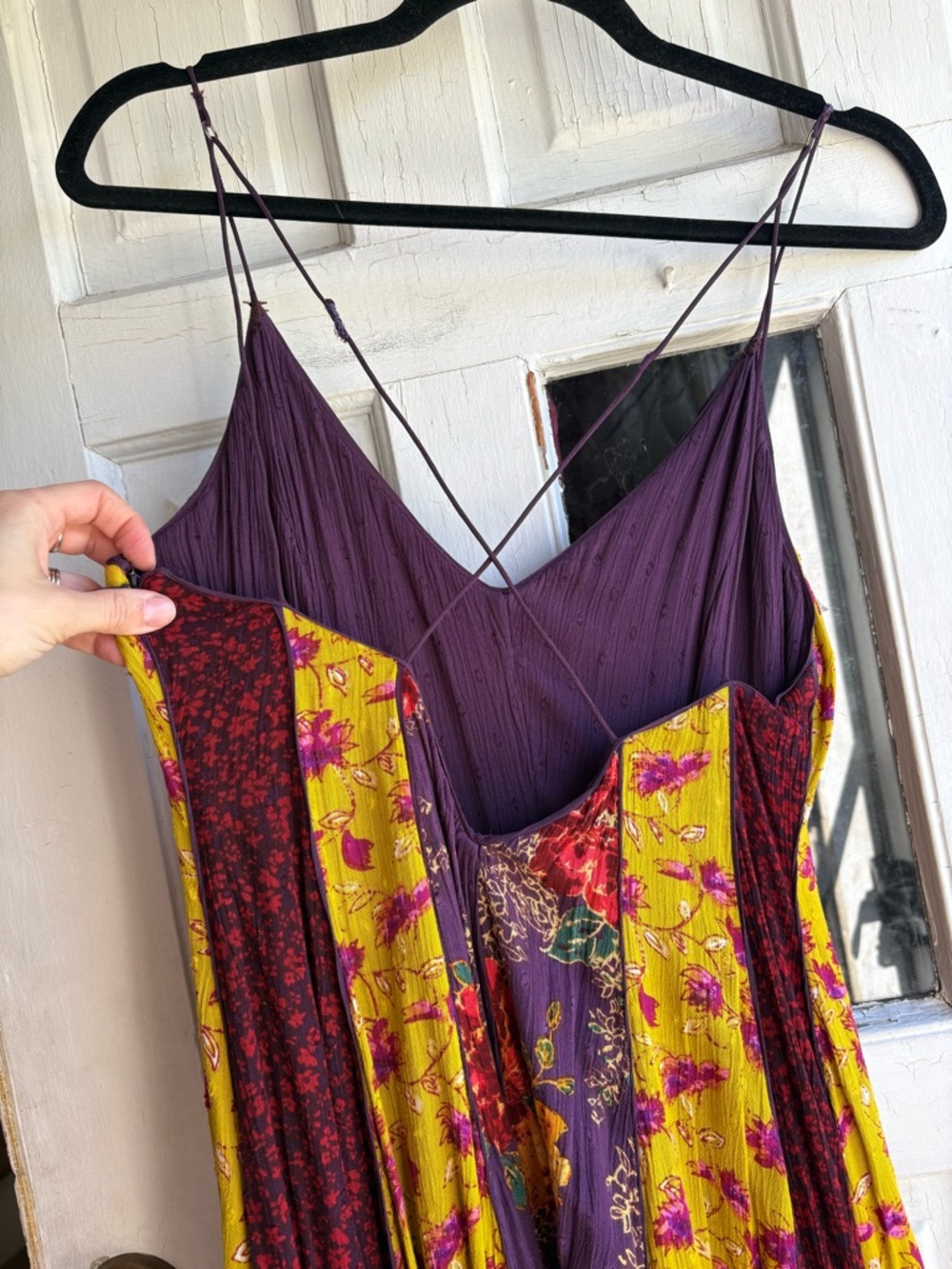 Free People Purple Floral Maxi Dress with Yellow Accents - Picture 3 of 6